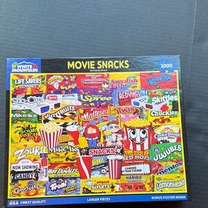 White Mountain Movie Snacks Puzzle - Colorful Candy Collage